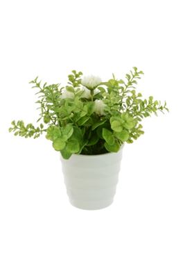 White Small Pot Realistic Artificial Plant